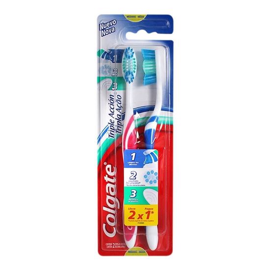 Imagen de Cepillo dental Colgate Triple Acción mediano 2 pzas