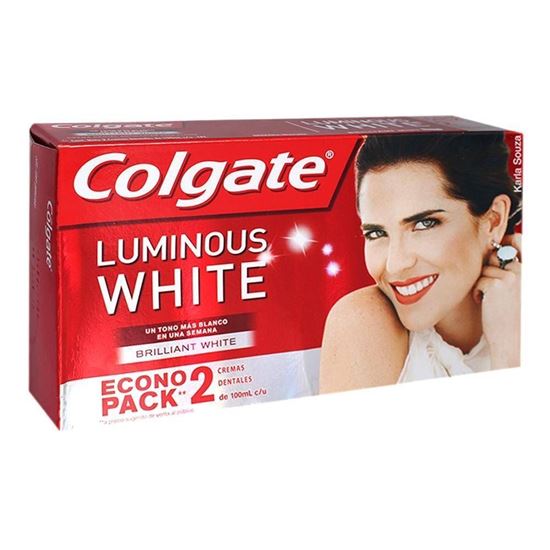 Imagen de Crema dental Colgate Luminous White 2 pzas de 100ml c/u