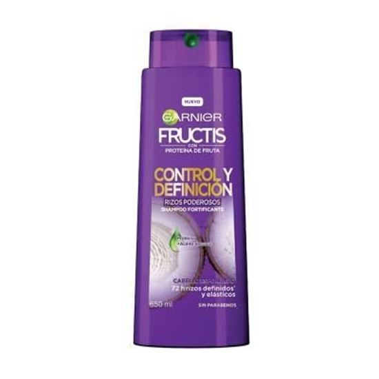 Imagen de Shampoo definidor sin parabenos para cabello rizado Garnier Fructis Rizos Poderosos 650ml