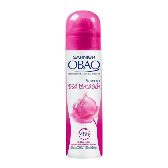 Imagen de Desodorante antitranspirante Garnier Obao rosa tentación para dama en aerosol 150ml