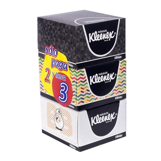 Imagen de Pañuelos desechables Kleenex Boutique 3 paquetes con 70 pzas c/u