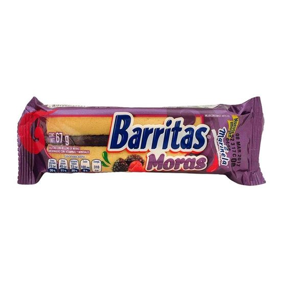 Imagen de Barritas con relleno de moras Marinela 67g