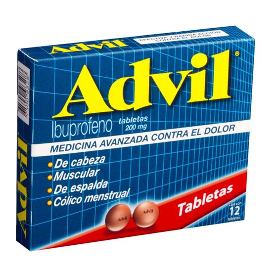 Imagen de Advil caja con 12 tabletas de 200mg c/u