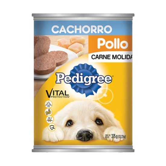 Imagen de Alimento para cachorro Pedigree de pollo carne molida en lata 375 g