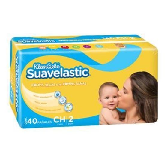 Imagen de Pañales Kleenbebé Suavelastic chico (etapa 2) unisex con 40 pzas