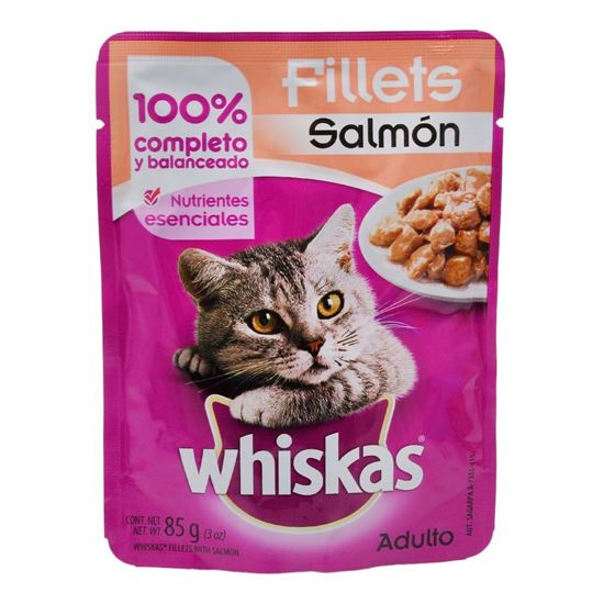 Imagen de Alimento para gatos sabor fillets de salmón Whiskas sobre 85g
