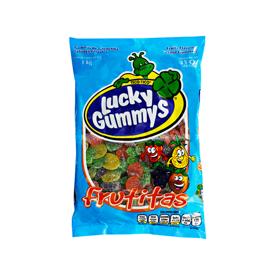 Imagen de Gomitas de sabores frutales Lucky Gummys Frutitas 1kg