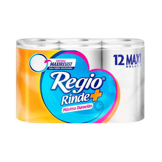 Imagen de Papel higiénico Regio Rinde 12 rollos 300 hojas dobles