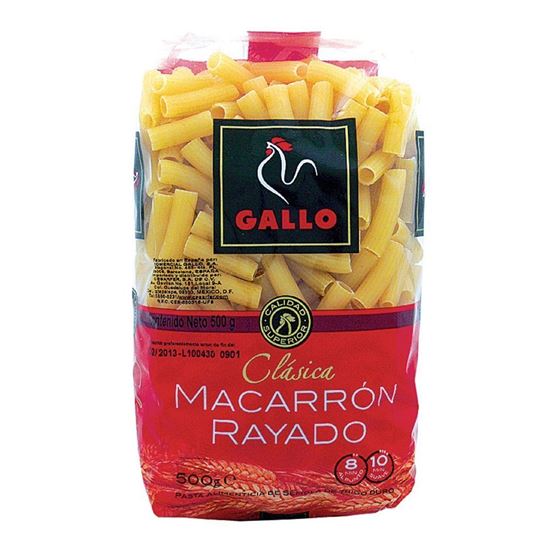 Imagen de Pasta macarrón rayado Gallo 500g