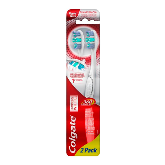 Imagen de Cepillo Dental Colgate Luminous White 360° advanced 1 paquete con 2 pzas