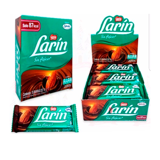 Imagen de Chocolate Nestlé Larín sin azúcar 15 pzas