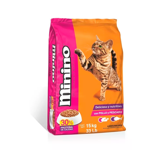 Imagen de Alimento para gato Minino sabor pollo y pescado 15kg