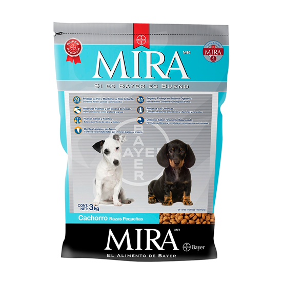 Imagen de Alimento para perro MIRA Bayer Cachorro razas pequeñas 3kg