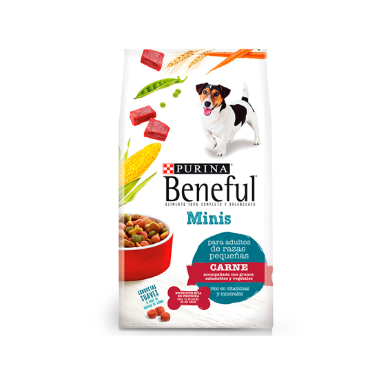 Imagen de Alimento para Perro Beneful minis para adulto razas pequeñas sabor carne 10kg