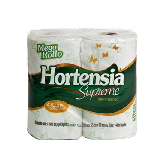Imagen de Papel higiénico Hortensia Supreme Verde 4 rollos