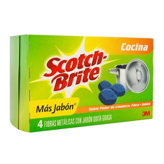 Imagen de Fibra con Jabón Scotch Brite 4 pack