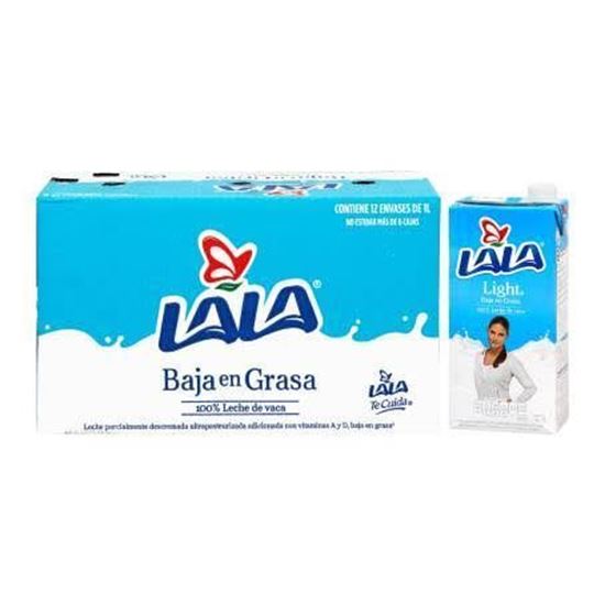 Imagen de Leche Lala light caja con 12 pzas de 1L c/u