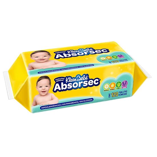 Imagen de Toallitas húmedas Absorsec 120 pzas