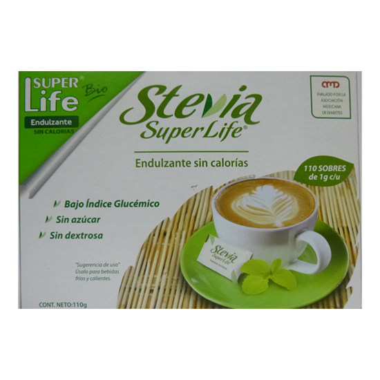 Imagen de Stevia super life 110 sobres de 1 g c/u