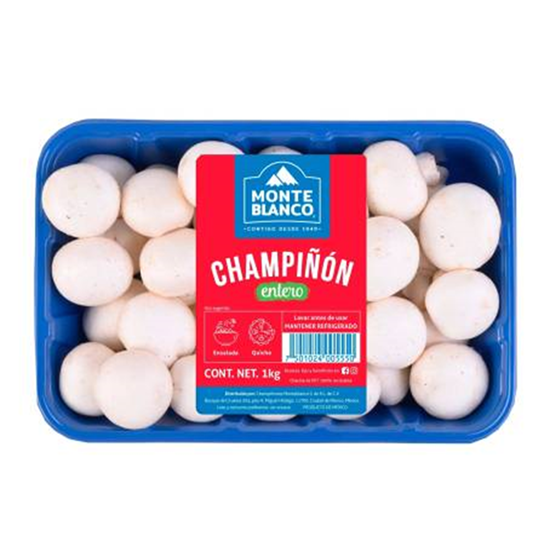 Imagen de Champiñón entero Monte Blanco en charola de 1 kg