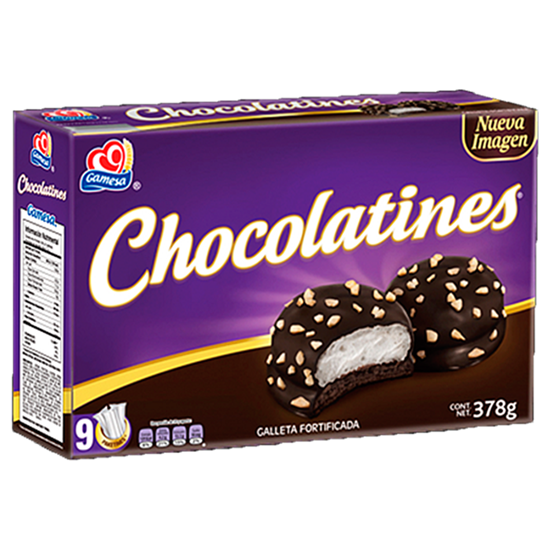 Imagen de Galletas Chocolatines con 9 paketines (378g)