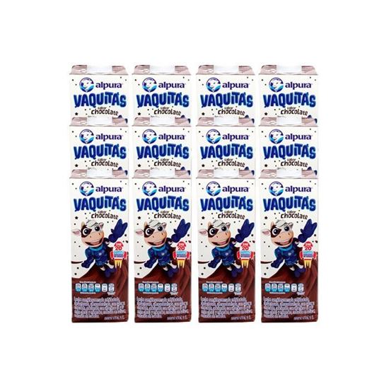 Imagen de Leche sabor chocolate Alpura Vaquitas caja con 12 pzas de 1L c/u