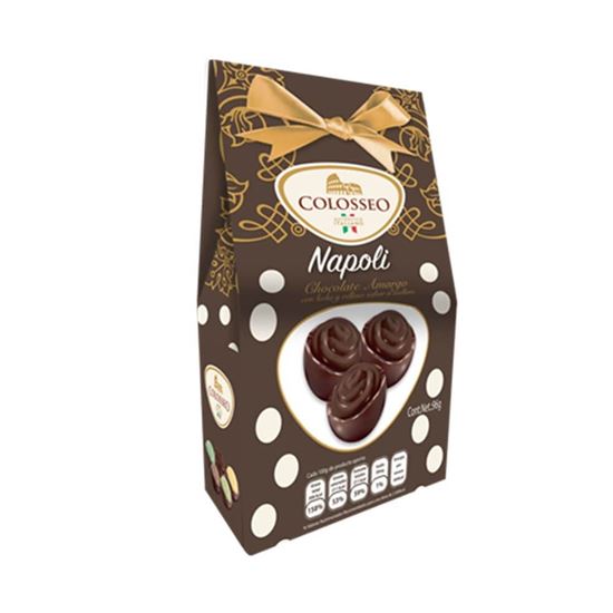 Imagen de Chocolate amargo italiano relleno de crema de avellana Colosseo Napoli 96g