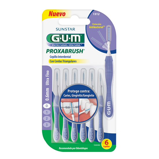 Imagen de Cepillo interdental GUM proxabrush 0.6 mm 6 pz