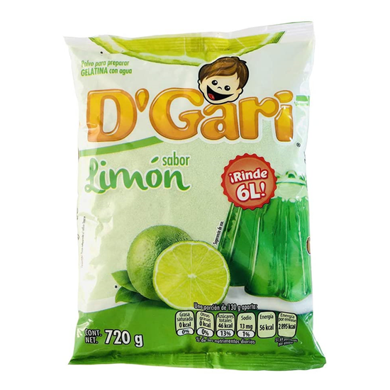 Imagen de Polvo para gelatina de agua sabor limón D'Gari 720g