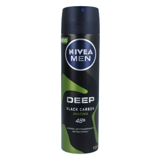 Imagen de Antitranspirante en aerosol Nivea Men Deep black carbon Amazonia 150ml