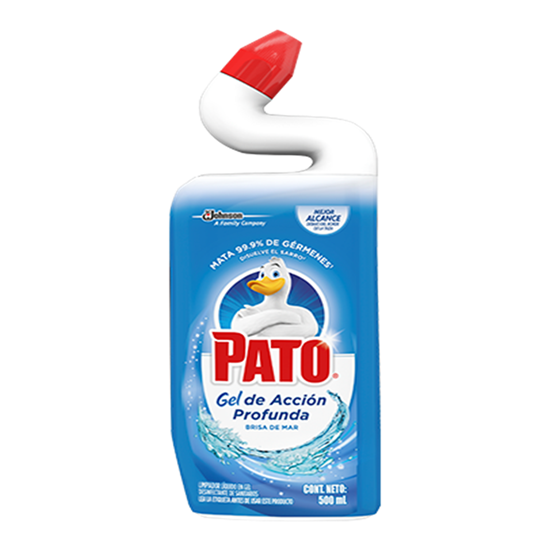 Imagen de Limpiador líquido desinfectante para baños Pato Gel de Acción Profunda Brisa de Mar 500ml
