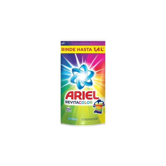 Imagen de Detergente líquido para ropa blanca y de color Ariel Revitacolor doypack 700ml