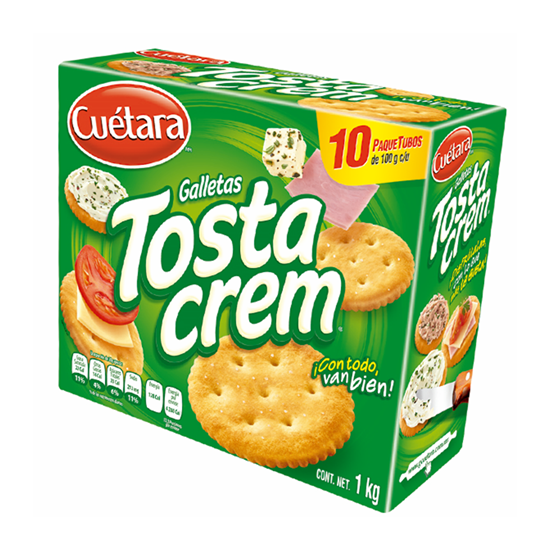 Imagen de Galletas Cuétara Tostacrem 10 paquetubos de 100g c/u (1kg)
