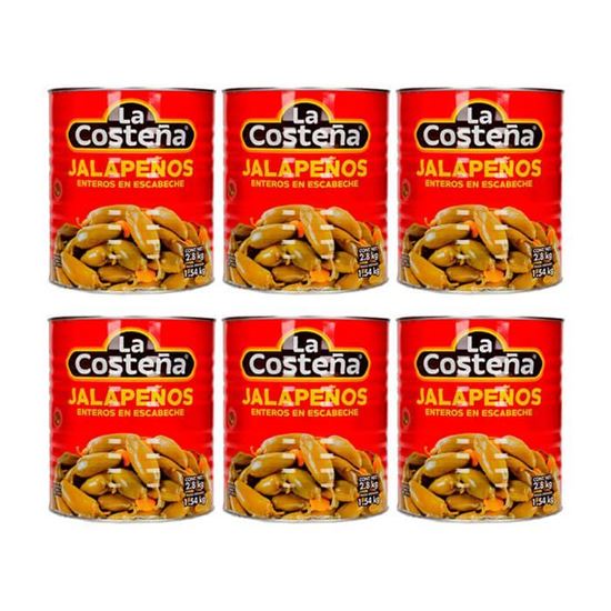 Imagen de Chile jalapeño La Costeña caja con 6 piezas 2.8 kg c/u