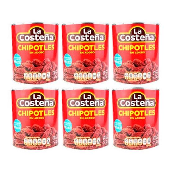 Imagen de Chile chipotle La Costeña caja con 6 pzas de 2.8kg c/u