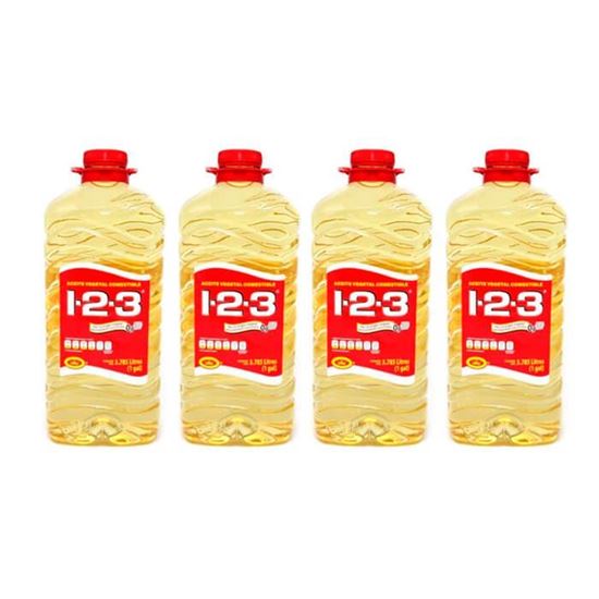 Imagen de Aceite de canola 1-2-3 caja con 4 pzas de 3.79L c/u
