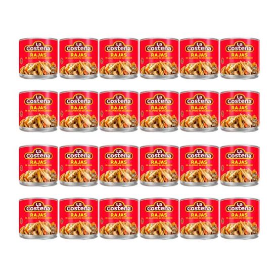 Imagen de Chile rajas La Costeña caja con 24 piezas 380 g c /u