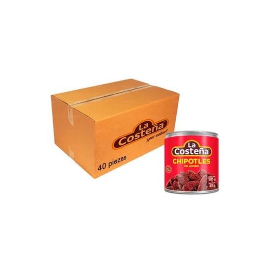 Imagen de Chile chipotle La Costeña caja con 40 piezas 105 g c/u