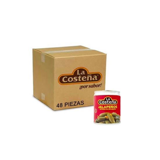 Imagen de Chile jalapeño La Costeña caja con 48 piezas 220 g c/u