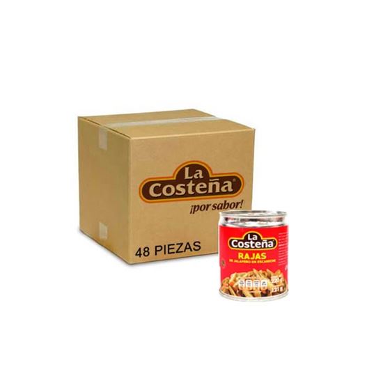 Imagen de Chile rajas La Costeña caja con 48 piezas 220 g c/u