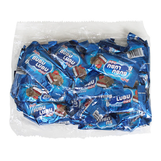 Imagen de Malvavisco relleno sabor fresa cubierto con chocolate Ricolino Bubulubu Mini (20g c/u) a granel