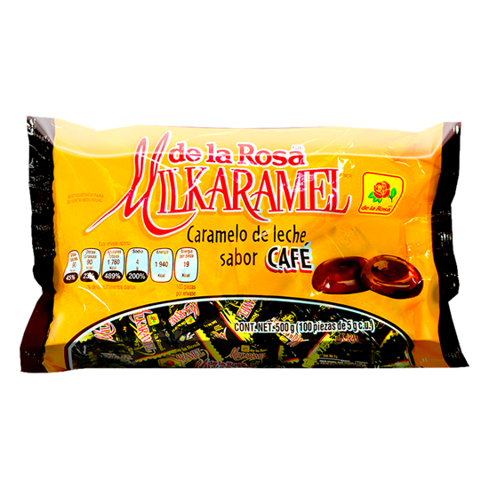 Imagen de Caramelos de leche Milkaramel de la Rosa sabor café 100 pzas