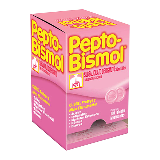 Imagen de Pepto-Bismol dispensador con 100 tabletas sabor cereza