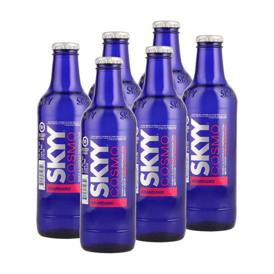 Imagen de Bebida alcohólica con vodka sabor arándano SKYY Cosmo caja con 24 pzas de 275ml c/u