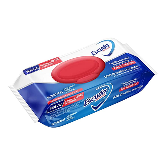 Imagen de Toallitas desinfectantes Escudo para superficies 80 pzas