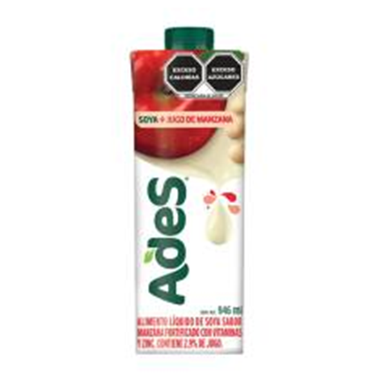 Imagen de Alimento líquido de soya Ades con jugo de manzana 946ml