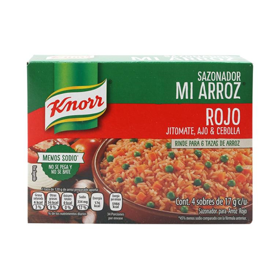 Imagen de Sazonador Knorr Mi Arroz rojo con 4 sobres de 17 g c/u