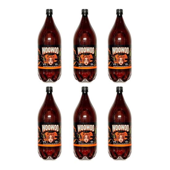 Imagen de Bebida alcohólica preparada de vodka sabor durazno Woowoo paquete con 6 pzas de 2l c/u