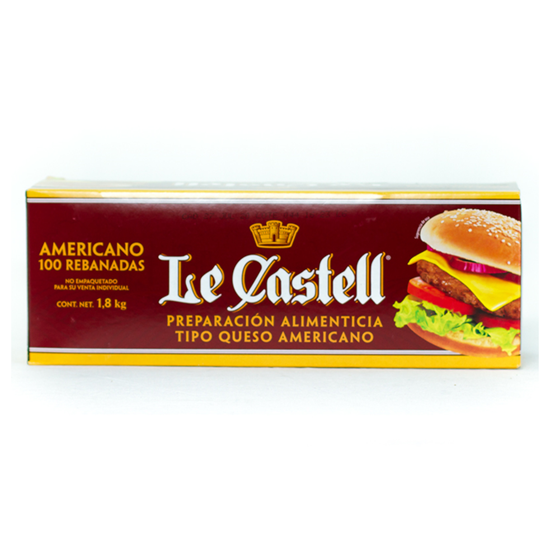 Imagen de Queso amarillo imitación tipo americano Le Castell en rebanadas 1.8 kg