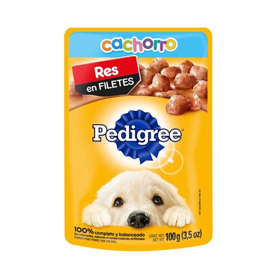 Imagen de Alimento para cachorro Pedigree de res en filetes sobre con 100g